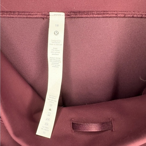 Lululemon Wunder Train High-Rise Tights 25” in Red Merlot Women’s Size 18 - Picture 6 of 8